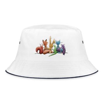 Rainbow Animals for Tolerance and Diversity - Bucket Hat - white/navy - Front