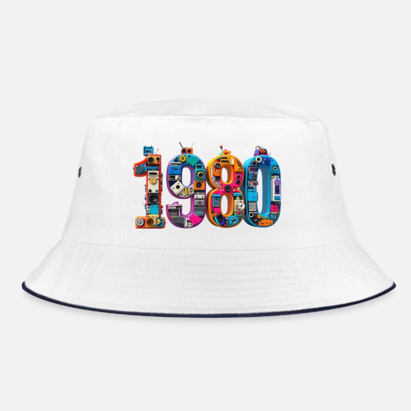 1980er Technik-Mosaik Bucket Hat