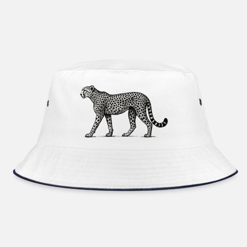 Schwarzweiß Leopard Muster Bucket Hat