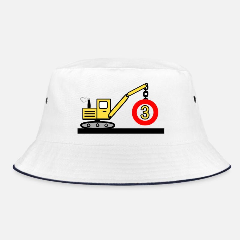 Bagger - Bucket Hat - Weiß/Navy