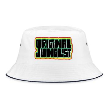 Original Junglist DNB Emblem - Bucket Hat - Weiß/Navy - Vorne