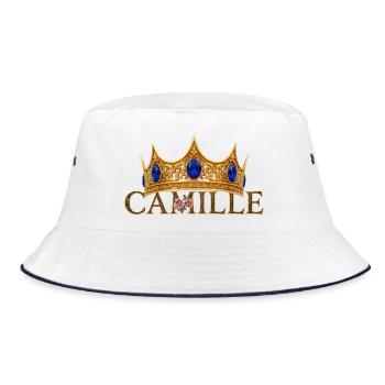 Couronne dorée Monogramme Camille - Bob - blanc/marine - Devant