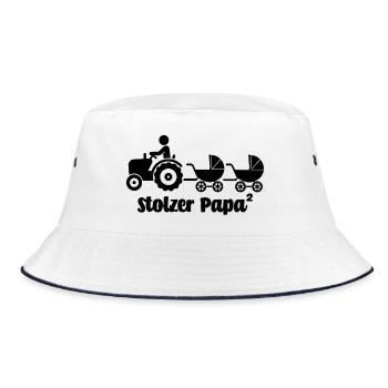 Funny gift for dad for birth Proud dad - Bucket Hat - white/navy - Front