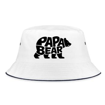 Papa Bear - Bucket Hat - white/navy - Front