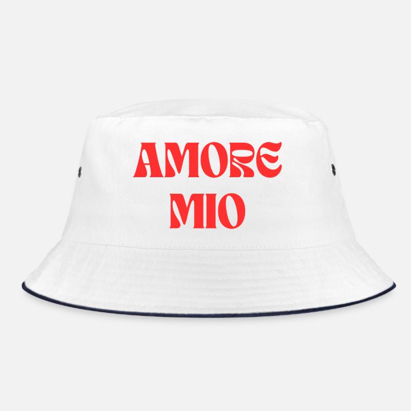 Amore Mio – Bold Red Typography Design Bucket Hat