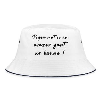 Pegen mat eo an amzer gant ur banne ! - Bob - blanc/marine - Devant
