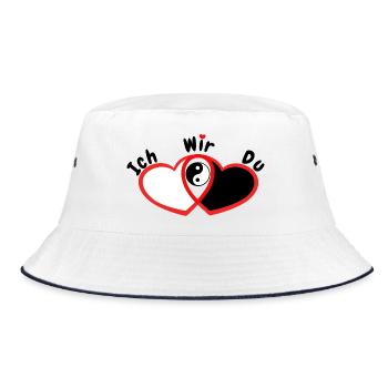 Love Couple Relationship Love - Bucket Hat - white/navy - Front