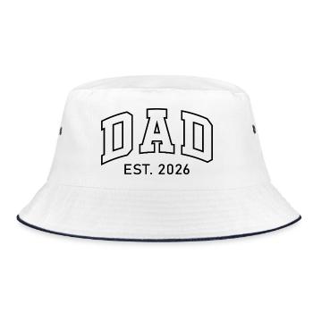Cadeau pour nouveau papa 2026 – T-shirt de naissance - Bob - blanc/marine - Devant