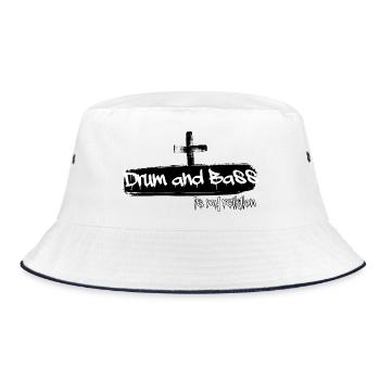Drum and Bass is my Religion - Drum and Bass , DnB - Bucket Hat - white/navy - Front