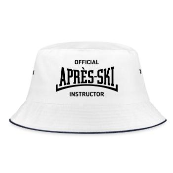  Official Après-Ski Instructor (Konkav / Black) - Bucket Hat - Weiß/Navy - Vorne