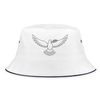 Taube Frieden - Bucket Hat - Weiß/Navy - Vorne