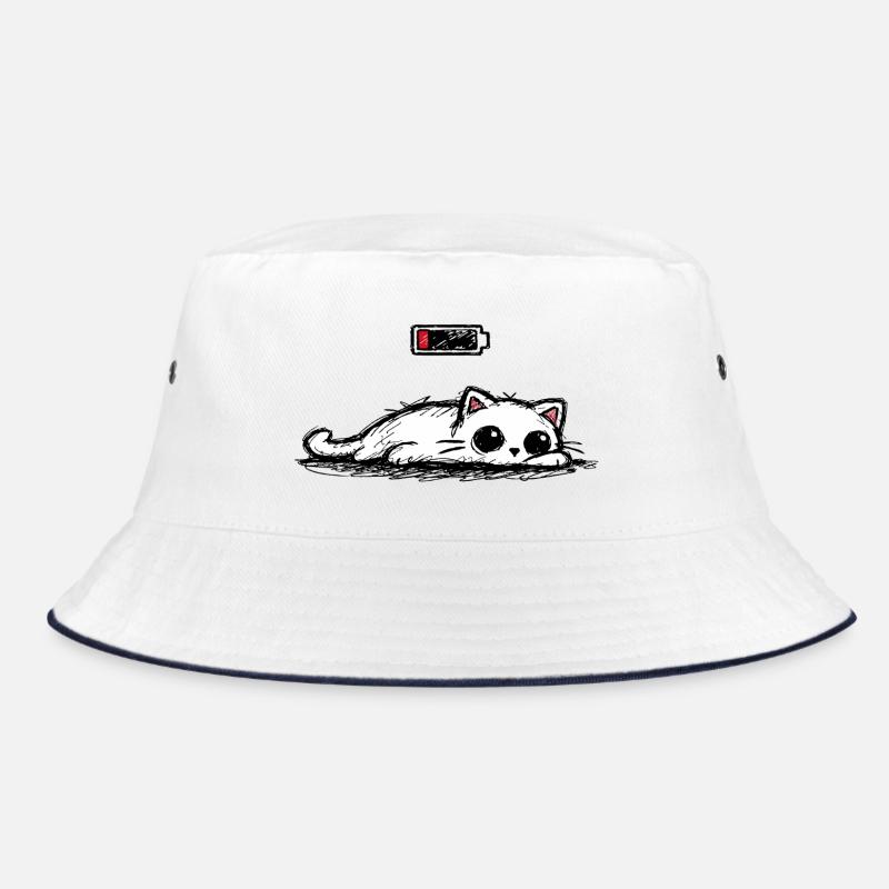 Battery low – Cute Cat Minimal Statement Bucket Hat