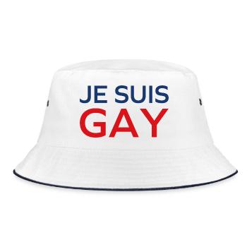 Je suis gay - Bob - blanc/marine - Devant