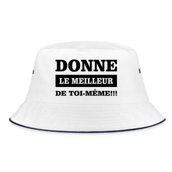 Gib dein Bestes - Bucket Hat - Weiß/Navy - Vorne