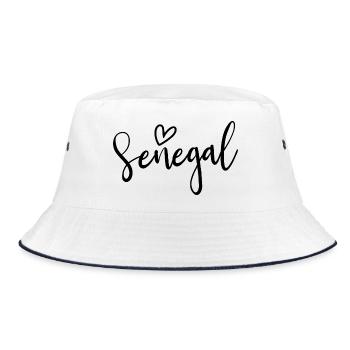 Senegal Heart Women's Love Senegal - Bucket Hat - white/navy - Front