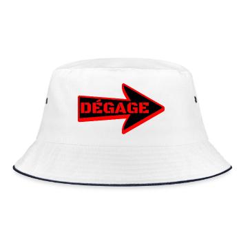 GET OUT. - Bucket Hat - white/navy - Front
