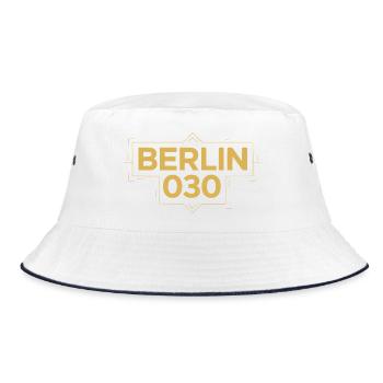 Berlin 030 Deco Gold - Bucket Hat - Weiß/Navy - Vorne