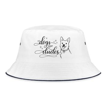 dogs over dudes - Bucket Hat - white/navy - Front
