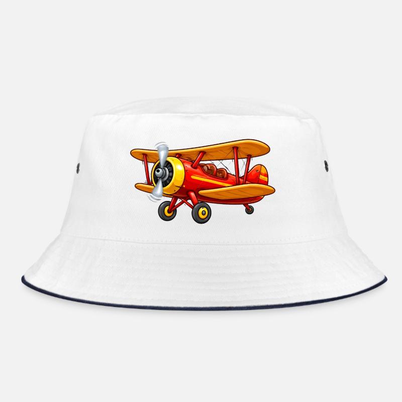 Motif d’avion biplan Dessin animé rétro Bob