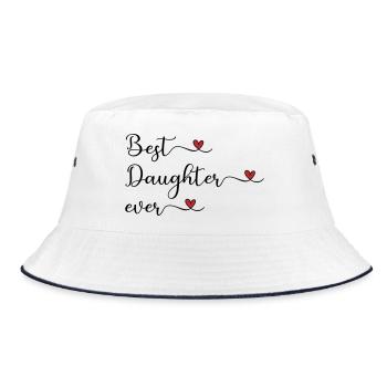 Daughter - best daughter in the world - Bucket Hat - white/navy - Front