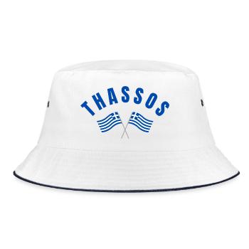 Thassos Drapeaux Grecs Croisés - Bob - blanc/marine - Devant