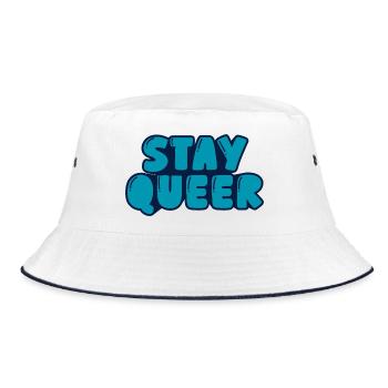 stay queer - Bucket Hat - white/navy - Front