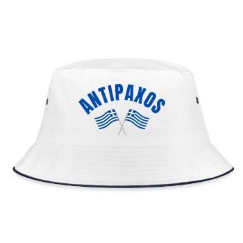 Antipaxos Greek Flags - Bucket Hat - white/navy - Front