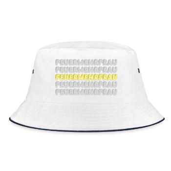 Geschenk für Feuerwehrfrau - Bucket Hat - Weiß/Navy - Vorne