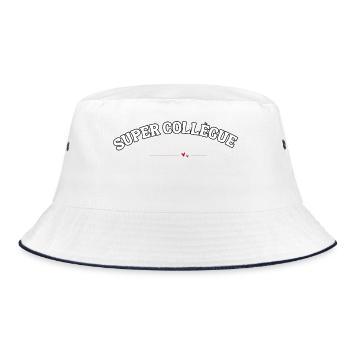 Tolles Kollegengeschenk - Bucket Hat - Weiß/Navy - Vorne