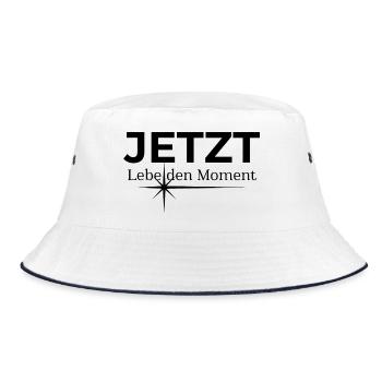 JETZT – Lebe den Moment - Bucket Hat - Weiß/Navy - Vorne