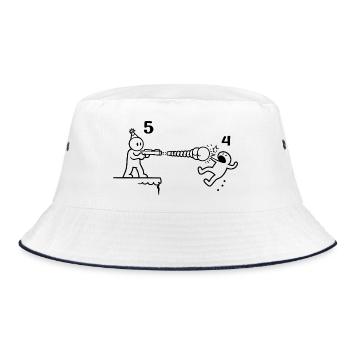 5th Birthday Party 5 Birthday Boy Gift - Bucket Hat - white/navy - Front