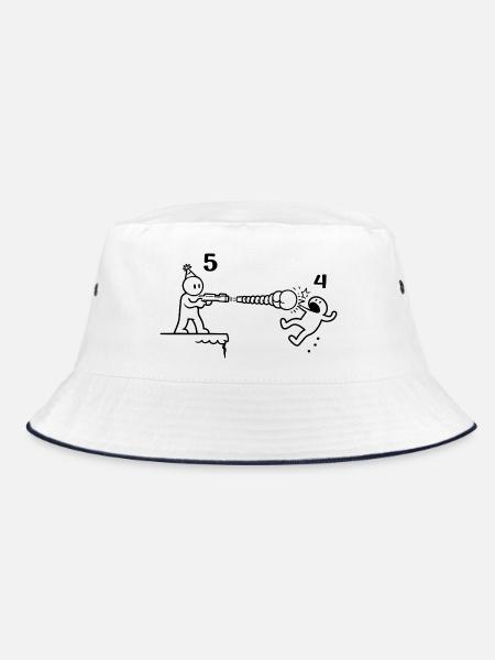 5th Birthday Party 5 Birthday Boy Gift - Bucket Hat - Weiß/Navy - Vorne