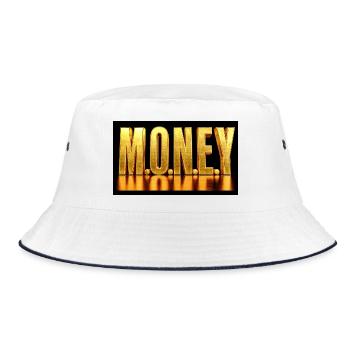 Golden Money Typography Luxury Design - Bucket Hat - white/navy - Front