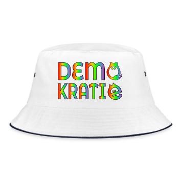DIVERSITY CATS DEMOCRACY - Bucket Hat - white/navy - Front