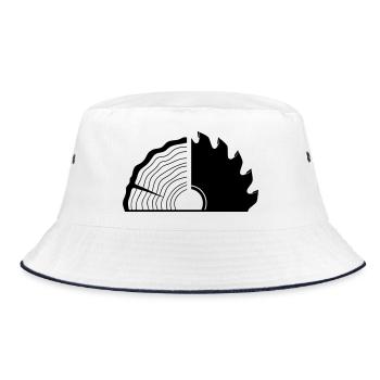 Carpenter Wooden Slice Saw Blade - Bucket Hat - white/navy - Front