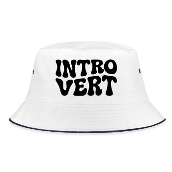 Logo rétro introverti style années 70 - Bob - blanc/marine - Devant