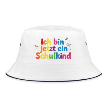 Schulbeginn Bunte Lernwelt - Bucket Hat - Weiß/Navy - Vorne