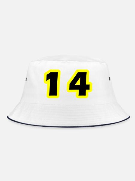 14 Number Symbol - Bucket Hat - white/navy - Front