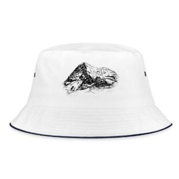 Eiger North Face Silhouette | Swiss Alps Summit - Bucket Hat - white/navy - Front