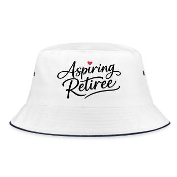 Aspiring Retiree - Bucket Hat - white/navy - Front