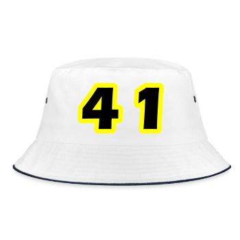 41 Number symbol - Bucket Hat - white/navy - Front