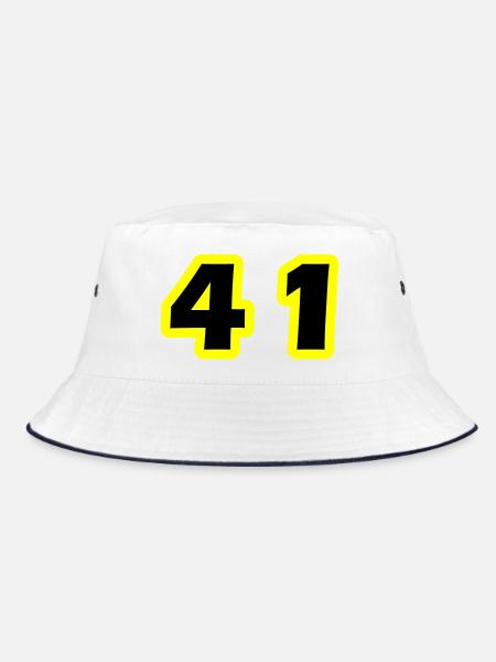 41 Number symbol - Bucket Hat - white/navy - Front
