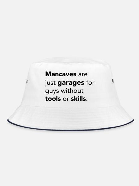 Mancaves - Bucket Hat - Weiß/Navy - Vorne