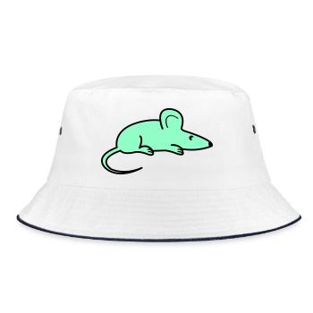 Mint Mouse Silhouette - Bucket Hat - white/navy - Front