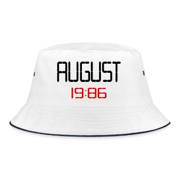 40th birthday, August 1986 - Bucket Hat - white/navy - Front