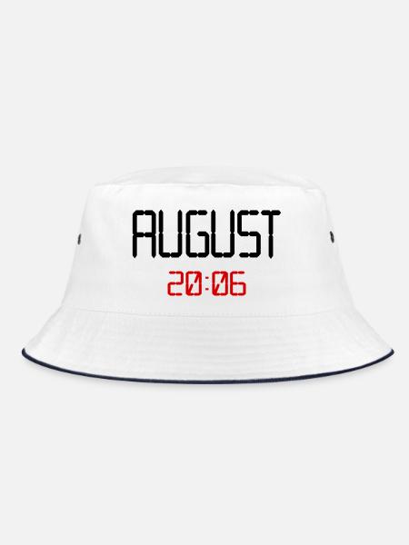 August 2006, 20. Geburtstag - Bucket Hat - Weiß/Navy - Vorne