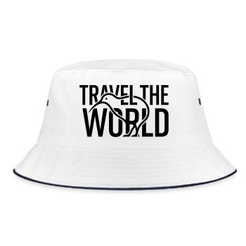 Kiwi Bird Outline Travel The World – Minimalist - Bucket Hat - white/navy - Front