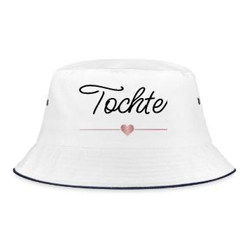 Beste Tochter mit Herz – Familien Geschenk - Bucket Hat - Weiß/Navy - Vorne