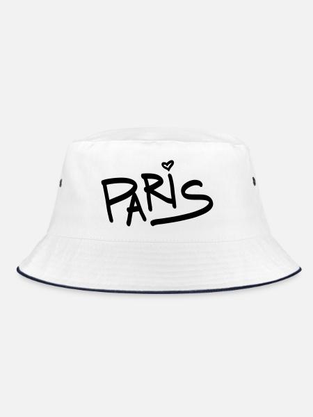 Paris - Bucket Hat - Weiß/Navy