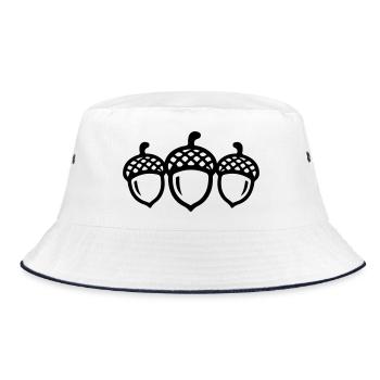 Eichel Symbol - Bucket Hat - Weiß/Navy - Vorne